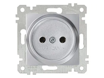 Розетка 1-ая (скрытая, без рамки, б/з) серебро, RITA, MUTLUSAN