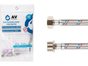 Подводка гибкая, SUS, гайка 1/2" - штуцер 1/2" 80см AV Engineering