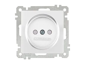 Розетка 1-ая (скр, б/рамки, б/з, шторки) белая,  CANDELA (DARIA), MUTLUSAN