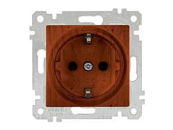 Розетка 1-ая (скрытая, без рамки, с/з) вишня, RITA, MUTLUSAN