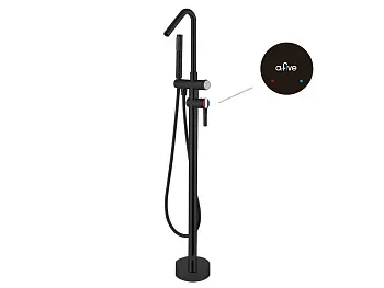 Смеситель для ванны (Lt) D35, серия Lotus черный, a-five