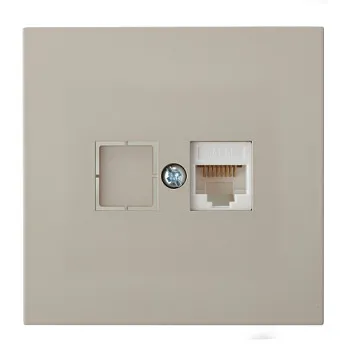 Розетка 1-ая компьютерная (скрытая) песочная, Carre, BYLECTRICA
