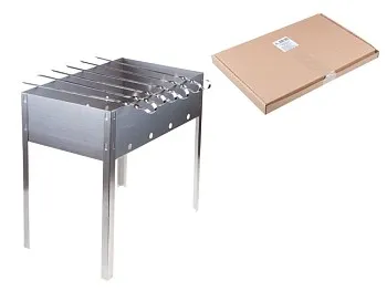 Мангал сборный "Эконом" с шампурами в г/карт.кор.(400х250 х400х0,4толщ,6 шамп.угол.), PERFECTO LIN