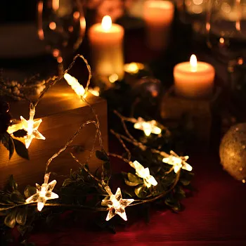 Гирлянда светодиодная «Звездочки» 1.5 м, 10 LED, прозрачный ПВХ, теплый белый NEON-NIGHT