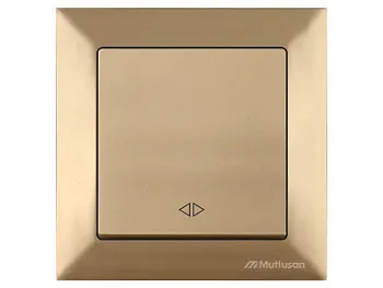 Выключатель промежуточный многопозиционный (скрытый, пруж. зажим) золото, DARIA, MUTLUSAN