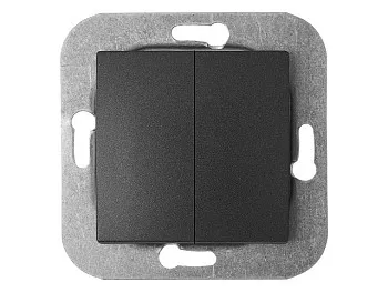 Выключатель 2 клав. (cкрытый, 10А) графит, Уют, BYLECTRICA
