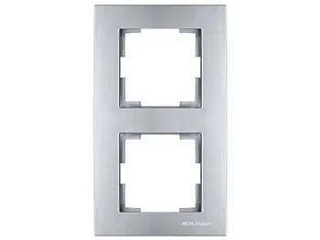 Рамка 2-ая вертикальная серебро, RITA, MUTLUSAN