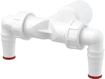 Колено с двумя штуцерами DN40/32 / 17–23 c обратными клапанами, Alcaplast