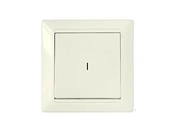 Выключатель 1 клав. (cкрытый, 10А) со световой индикацией, бежевый, Стиль, BYLECTRICA