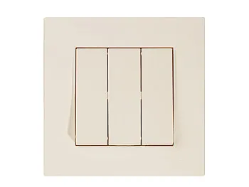 Выключатель 3-клав. (скрытый, винт. зажим) кремовый, RITA, MUTLUSAN
