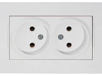 Розетка 2-ая (скрытая, б/з, керамика) белая, RITA, MUTLUSAN