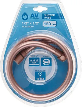 Шланг душевой, PVC, 1/2" г-г 150 см, розовое золото, AV Engineering