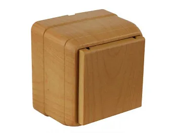 Розетка 1-ая (открытая, с/з, с крышкой) дуб, BRON, MUTLUSAN