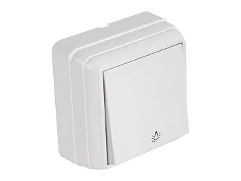 Выключатель кнопочный (открытый) белый, BRON, MUTLUSAN