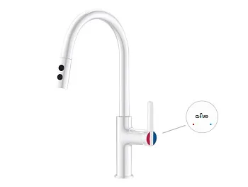 Смеситель для кухни (Lt) D35, серия Lotus белый, a-five