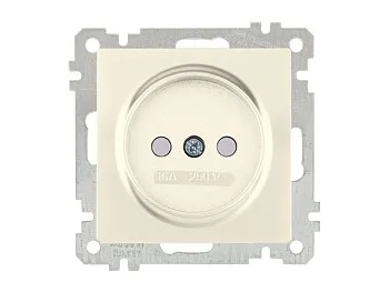 Розетка 1-ая (скрытая, без рамки, б/з, шторки) кремовая, DARIA, MUTLUSAN