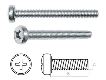 Винт М5х60 мм полусф. головка, цинк DIN 85 неполн.резьба (250 шт в карт. уп.) STARFIX