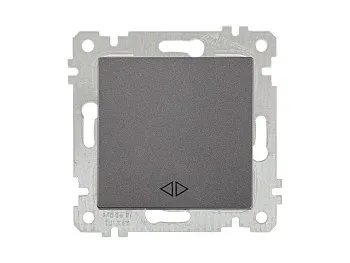 Выключатель промежуточный многопозиционный (скрытый, без рамки, пруж. зажим) дымчатый, RITA, MUTLUSA