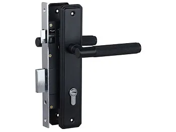 Замок врезной с/руч  БУЛАТ ЗВ4-1.02.02 ФЕРОНА черный  5 перф.кл.