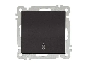 Выключатель проходной 1-клав. (скрытый, без рамки, винт. зажим) черный, DARIA, MUTLUSAN