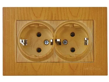 Розетка 2-ая (скрытая,с/з) дуб, RITA, MUTLUSAN