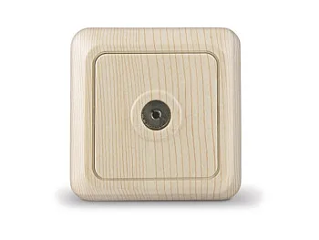 Розетка 1-ая телевизионная (открытая) сосна, Олимп, UNIVersal