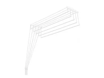 Сушилка для белья потолочная алюминиевая 2,0 м, 5 стержней, EURO PREMIUM, PERFECTO LINEA