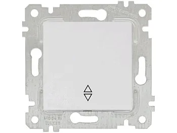 Выключатель проходной 1-клав. (скрытый, без рамки, пруж. зажим) белый, RITA, MUTLUSAN