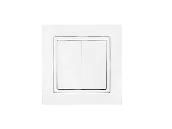 Выключатель 2 клав. проходной (скрытый, 10А) белый, Уют, Bylectrica