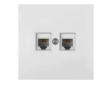 Розетка 2-ая компьютерная (скрытая) белая, Carre, BYLECTRICA