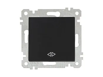 Выключатель промежуточный многопозиционный (скрытый, без рамки, пруж. зажим) черный, RITA, MUTLUSAN