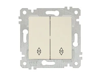 Выключатель проходной 2-клав. (скрытый, без рамки, пруж. зажим) кремовый, RITA, MUTLUSAN