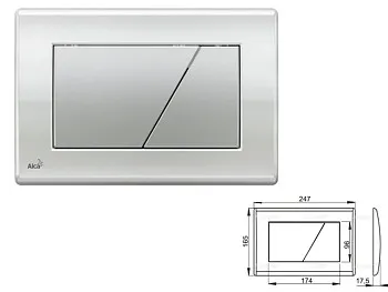 Кнопка управления для систем инсталляций (доска-глянцевая, копка матовая), Alcaplast