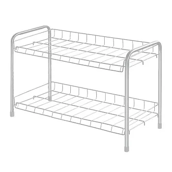 Этажерка для обуви 2-х секционная, 660х280х440 мм, матовый серый, NIKA