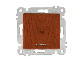 Выключатель 1-клав. (с подсветкой, скрытый, без рамки, винт. зажим) вишня, RITA, MUTLUSAN