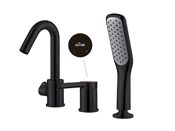 Смеситель для ванны (Lt) D35, серия Lotus черный, a-five