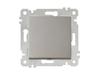 Выключатель 1-клав. (скрытый, без рамки, винт. зажим) титан, RITA, MUTLUSAN