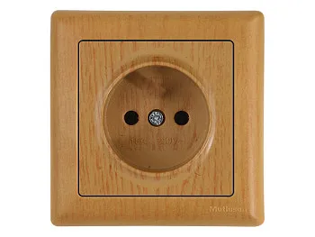 Розетка 1-ая (скрытая, б/з, шторки) дуб, DARIA, MUTLUSAN