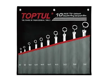 Набор ключей накидн. 6-27мм, 75° 10 шт. TOPTUL