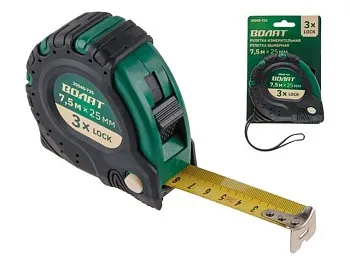 Рулетка  7,5м/25мм обрезин. корп. ВОЛАТ