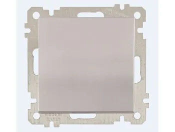 Выключатель 1-клав. двухполюсный (скрытый, без рамки, пруж. зажим) серебро, DARIA, MUTLUSAN