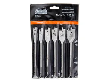 Набор сверл перьевых по дереву 6 шт. GEPARD (GP0415-6)