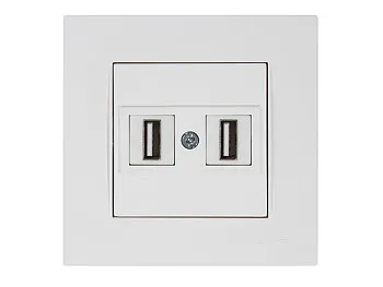 Розетка компьютерная 2хUSB (скрытая) белая (не для зарядки) RITA, MUTLUSAN