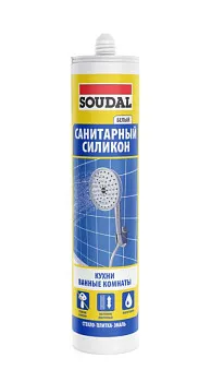 Силикон санитарный "Soudal" КУХНИ ВАННЫЕ бесцветный 280 мл