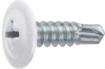 Саморез 4.2х19 мм с прессшайбой, цинк, со сверлом, RAL 9003 (150 шт в пласт. конт.) STARFIX