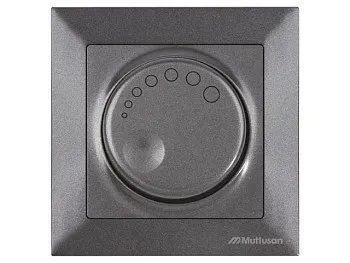 Выключатель поворотный (диммер) (скрытый, винт. зажим, 600Вт) дымчатый, DARIA, MUTLUSAN