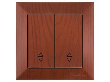 Выключатель проходной 2-клав. (скрытый, винт. зажим) вишня, DARIA, MUTLUSAN