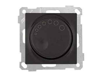 Выключатель поворотный (диммер) (скрытый, без рамки, винт. зажим, 1000Вт) черный, DARIA, MUTLUSAN