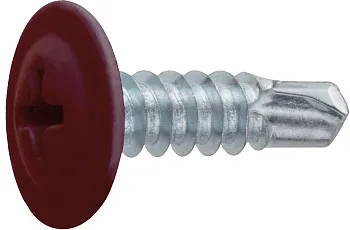 Саморез 4.2х16 мм с прессшайбой, цинк, со сверлом, RAL 3011 (150 шт в пласт. конт.) STARFIX