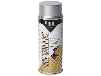 Лак на акриловой основе серебряный INRAL METALLIC SPRAY 400мл